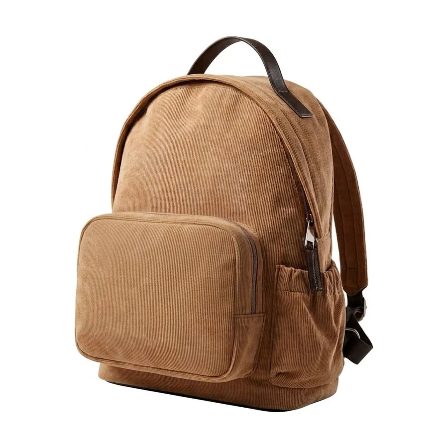 Mochila Cotelê Caramelo — LS Confecções