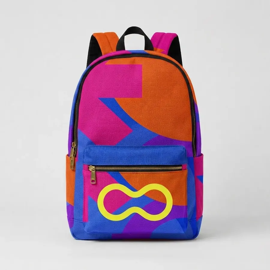 Mochila com logo aplicado mostrando tecnica de personalizacao de marca
