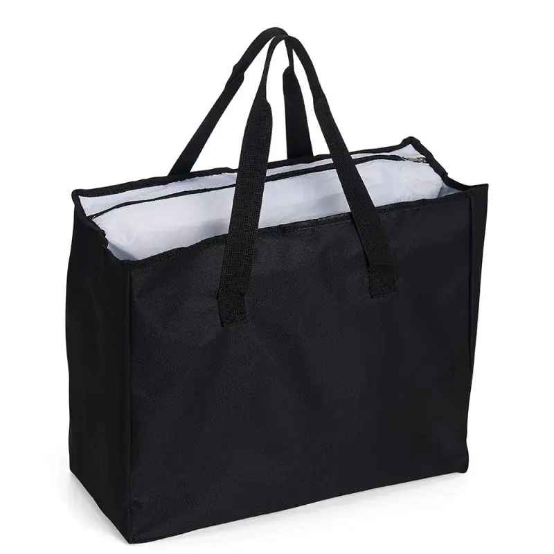 Tote bag preta com zíper para brinde corporativo